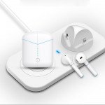 Wholesale True Wireless Touch Earbuds Headset Wireless Charging Case & Auto Power On & Auto Connect (White Blue)